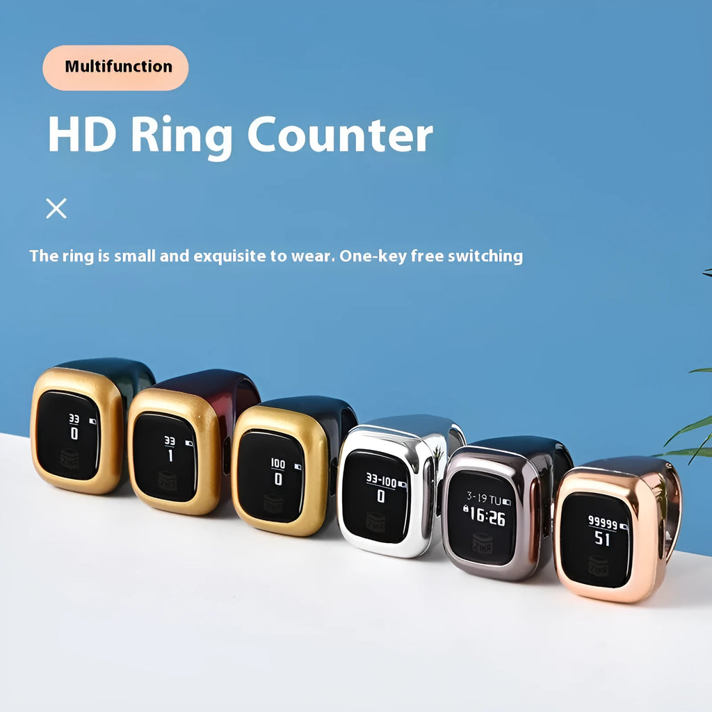 Al-fatiha electronic counter with digital display in rose gold finish showing prayer count