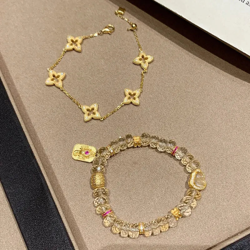 Women's artificial crystal bead bracelet with geometric shape and SJSL-0081 colourway