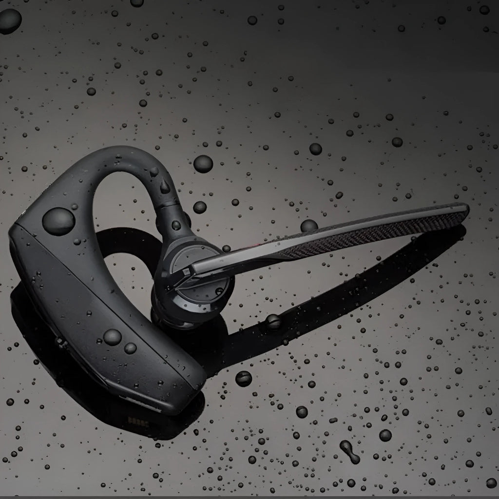 Black stereo Bluetooth sports headphones with battery display and USB charging style