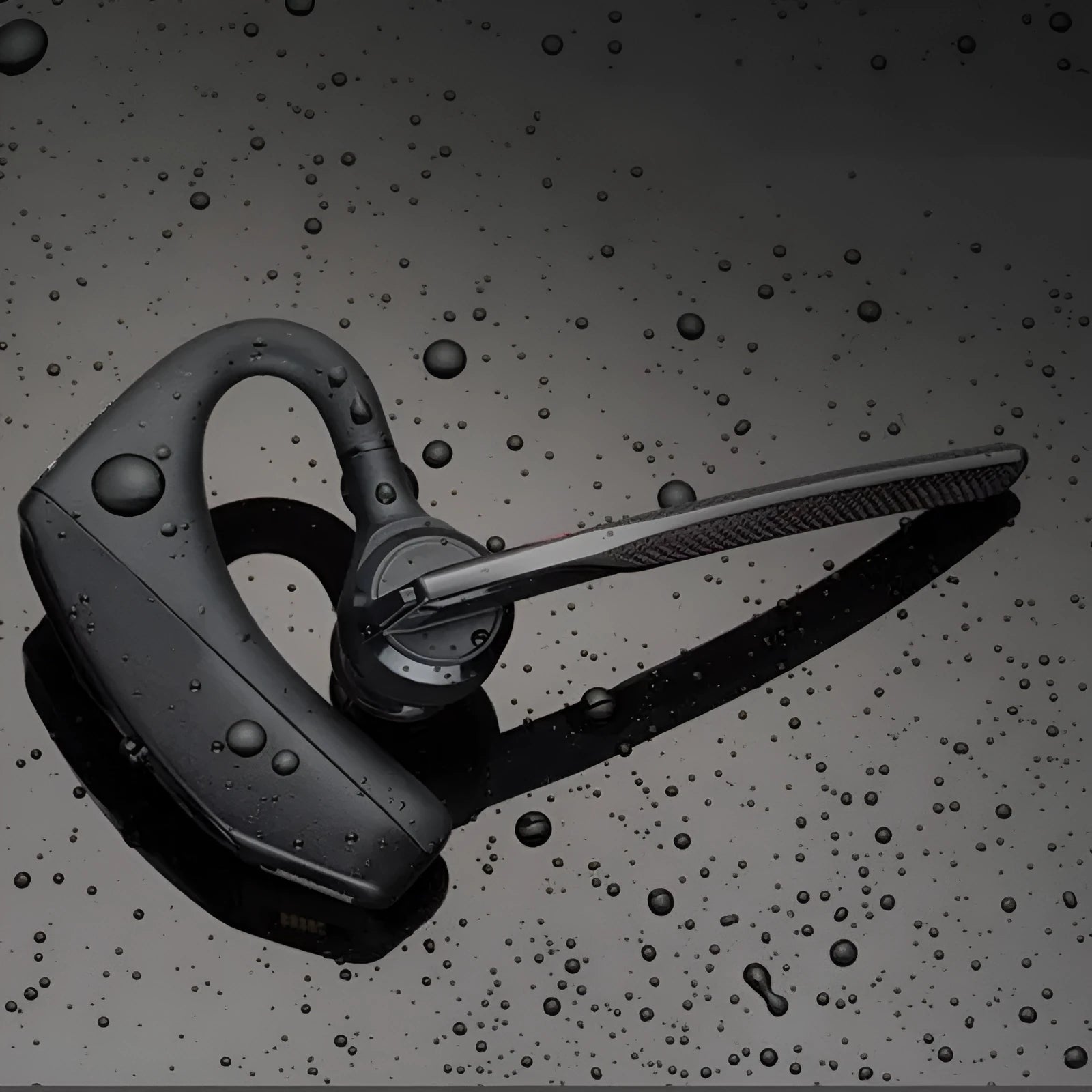 Black stereo Bluetooth sports headphones with battery display and USB charging style