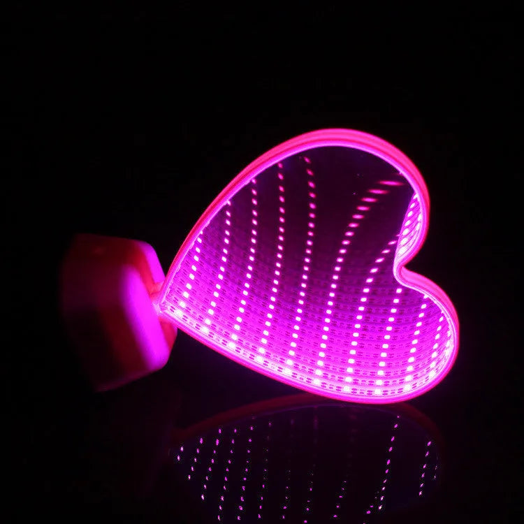 Double-sided LED love tunnel light with rose red illumination, plastic construction