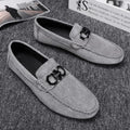 Men's black and grey suede casual shoes with rubber sole for summer
