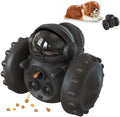 Self-balancing pet treat dispenser toy in robot design for small dogs and cats