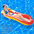 Thick PVC inflatable floating row with colourful sequins and mesh design on blue water