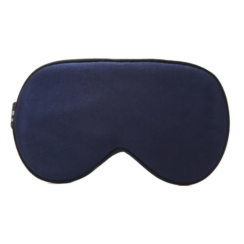 Double-sided mulberry silk eye mask in a selection of colours showing embroidered shading.