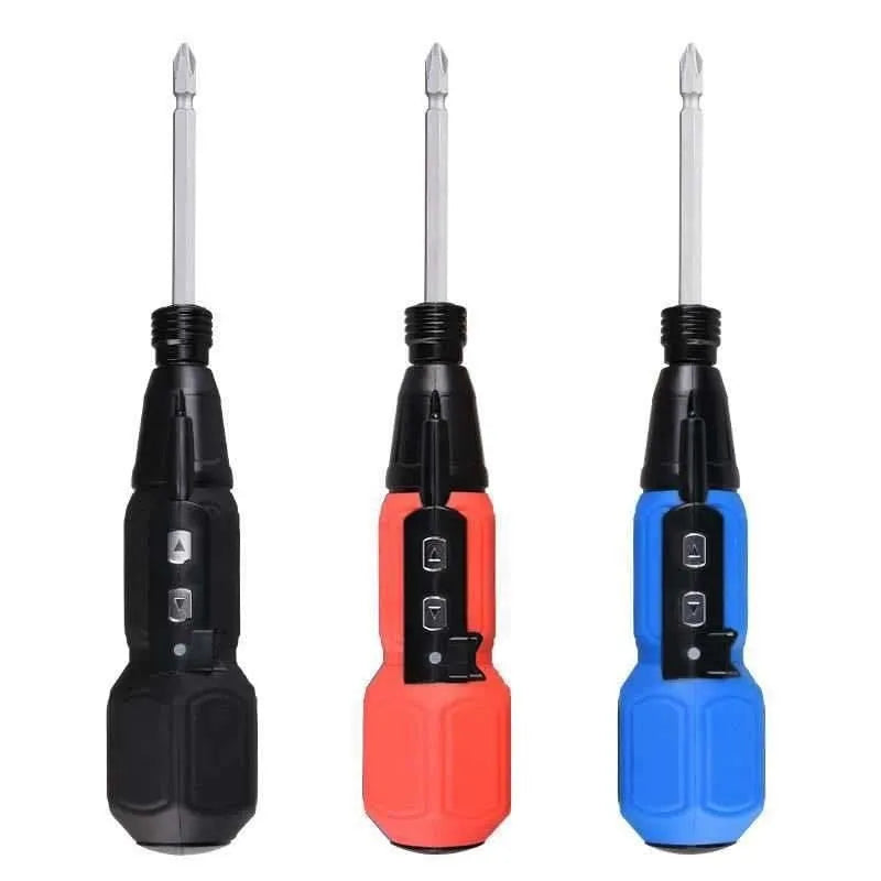 Alloy steel straight handle cordless electric screwdriver with lithium battery in blue colour