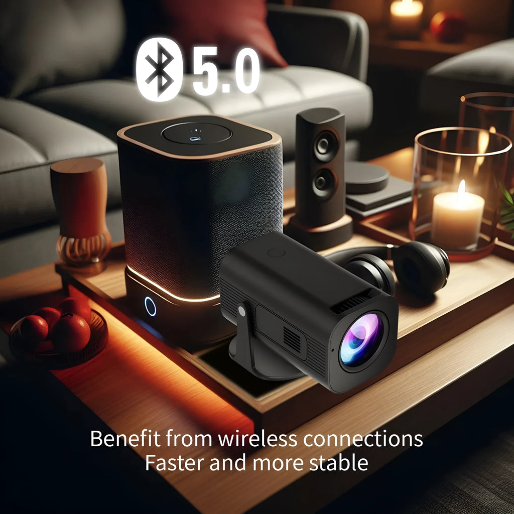 P330 portable mini projector in black or white colour with remote control and power cord