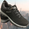 Men's low-top hiking shoes in army green with PU insole and mesh lining