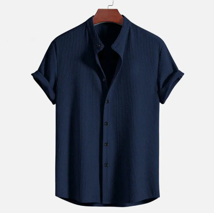 Men's loose fit short sleeve summer shirt in polyester available in multiple colours and sizes