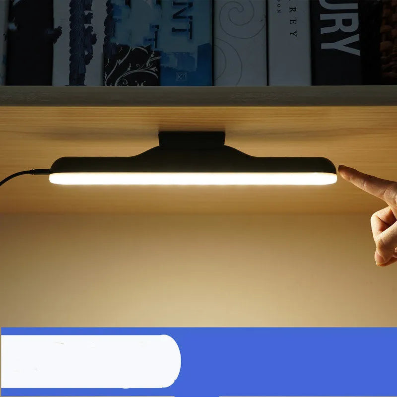 White plastic LED desk lamp with touch controls and adjustable brightness settings for study use