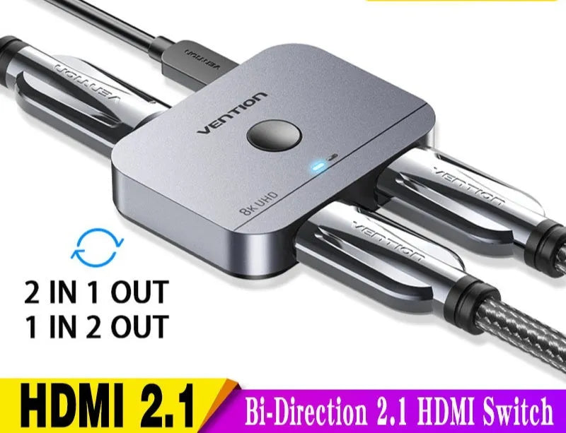Grey alloy cable separator for HD computer audio and video two-way conversion to television line.