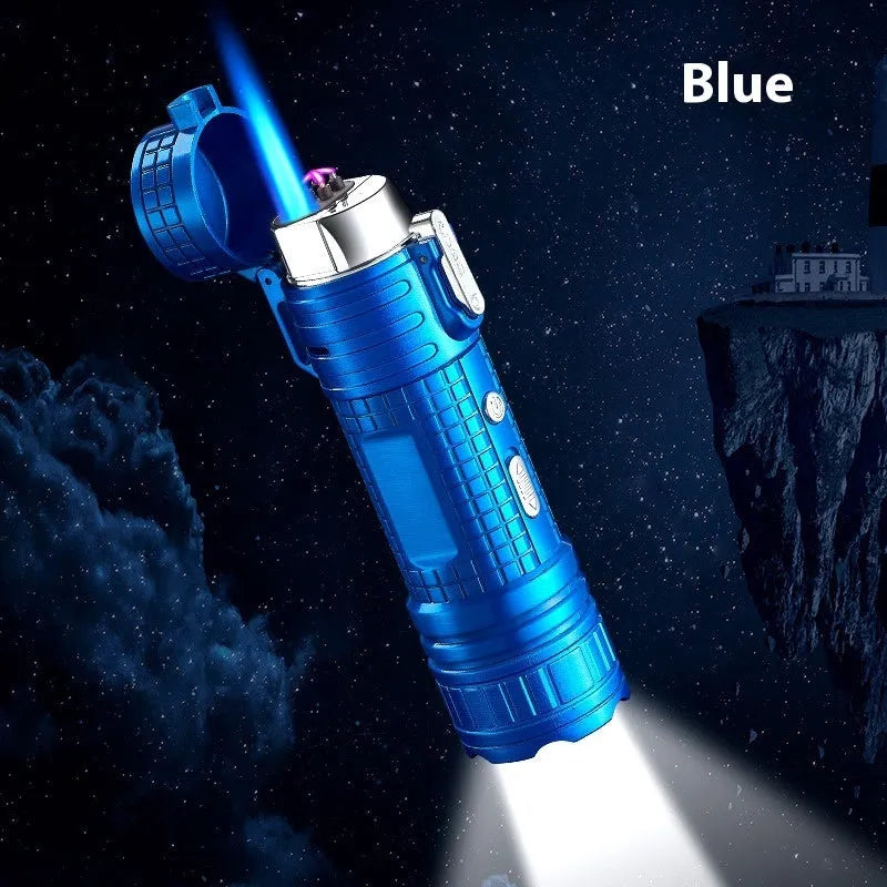 TH727 waterproof metal multifunction lighter and flashlight in camouflage colour.