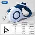 Retractable dog lead 3m 5m in blue wine red brown with PP TPR housing and optional trash can
