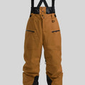 Men's black waterproof ski trousers with reinforced straps and flame-retardant linen fabric.