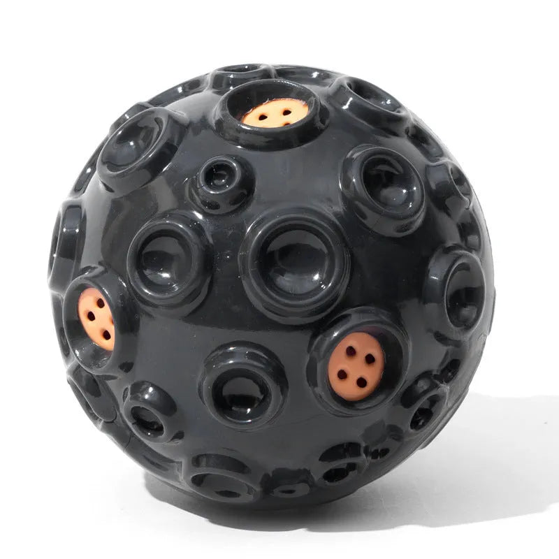 Colourful natural rubber dog toy ball with textured surface for aggressive chewers and teeth cleaning