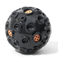 Colourful natural rubber dog toy ball with textured surface for aggressive chewers and teeth cleaning