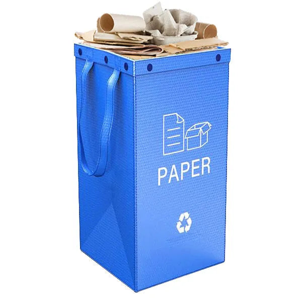 40L blue plastic waterproof rubbish bin for household waste classification