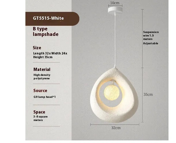 Sili Style retro pendant chandelier with milky white 32x35cm lampshade