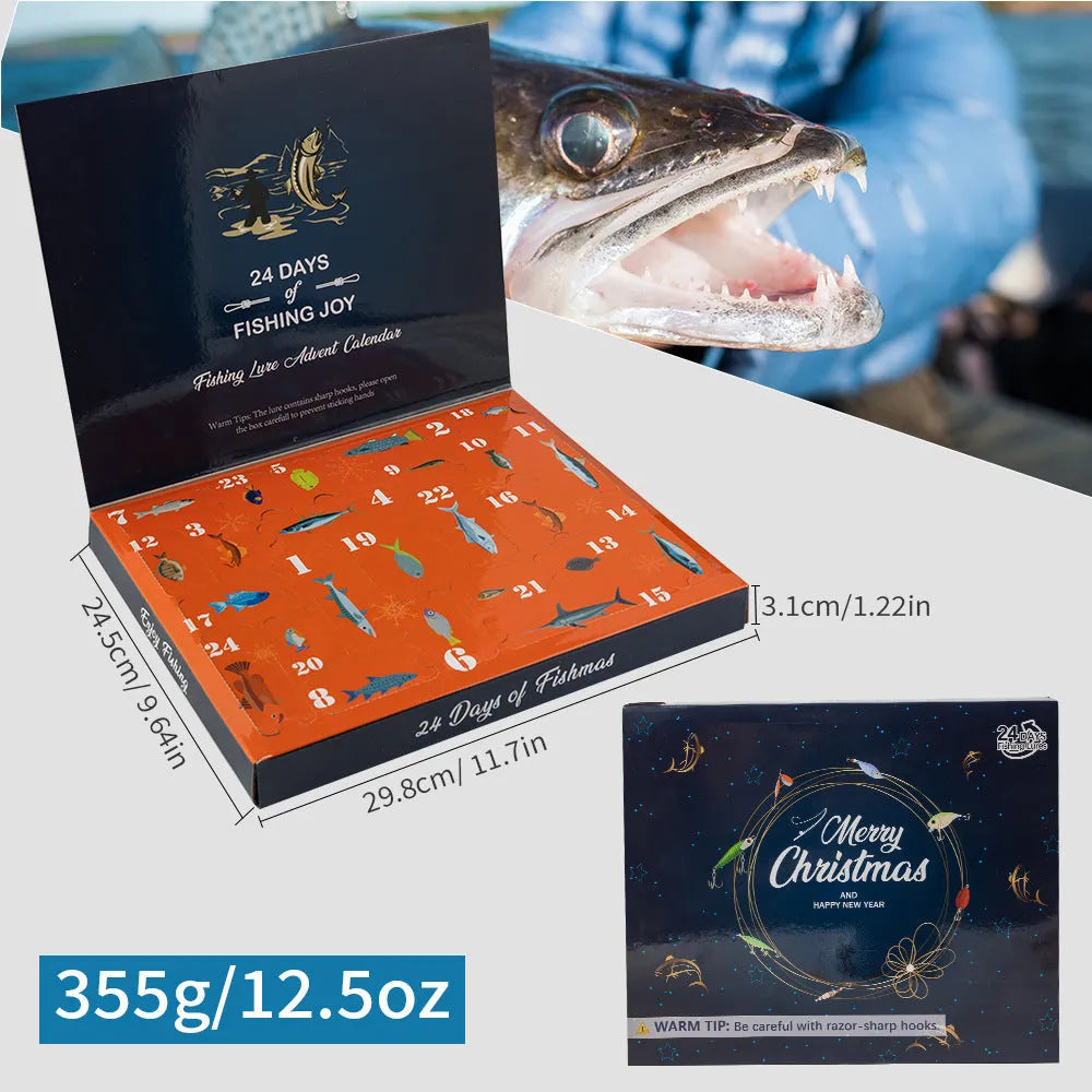 Mino Bog 24-piece metal fishing set with hooks and lures in 01 style colour for freshwater angling