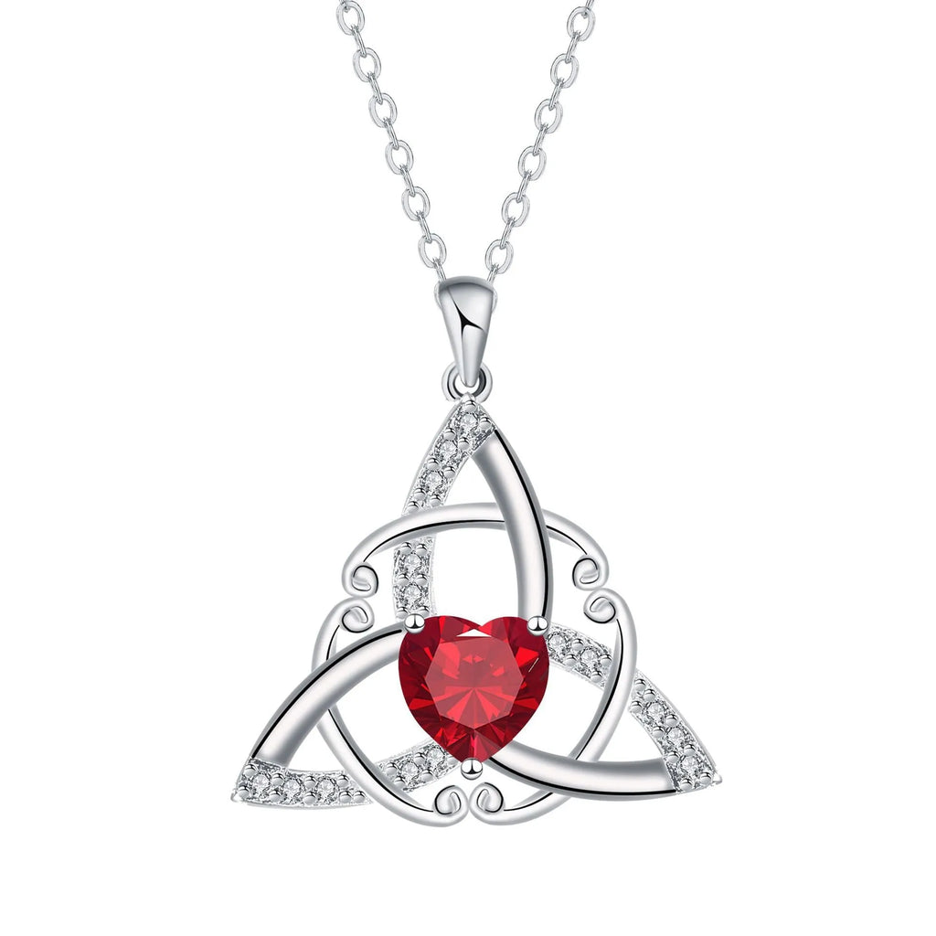 Copper Celtic knot necklace for women with geometric design in four colour options