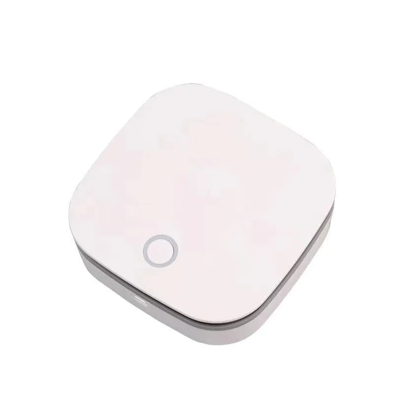 White USB-powered air purifier unit for car and small room use.