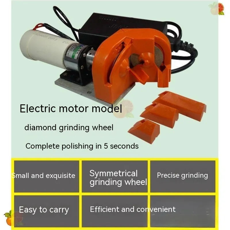 Portable grinding tool set with orange and black sanders and replacement grinding wheels