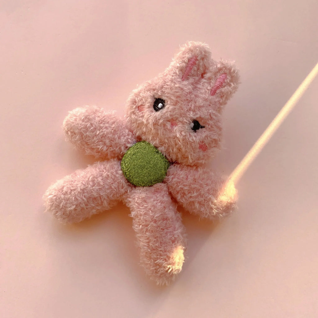 Indoor catnip ball chewing toy with cat grass filling in animal designs for kittens