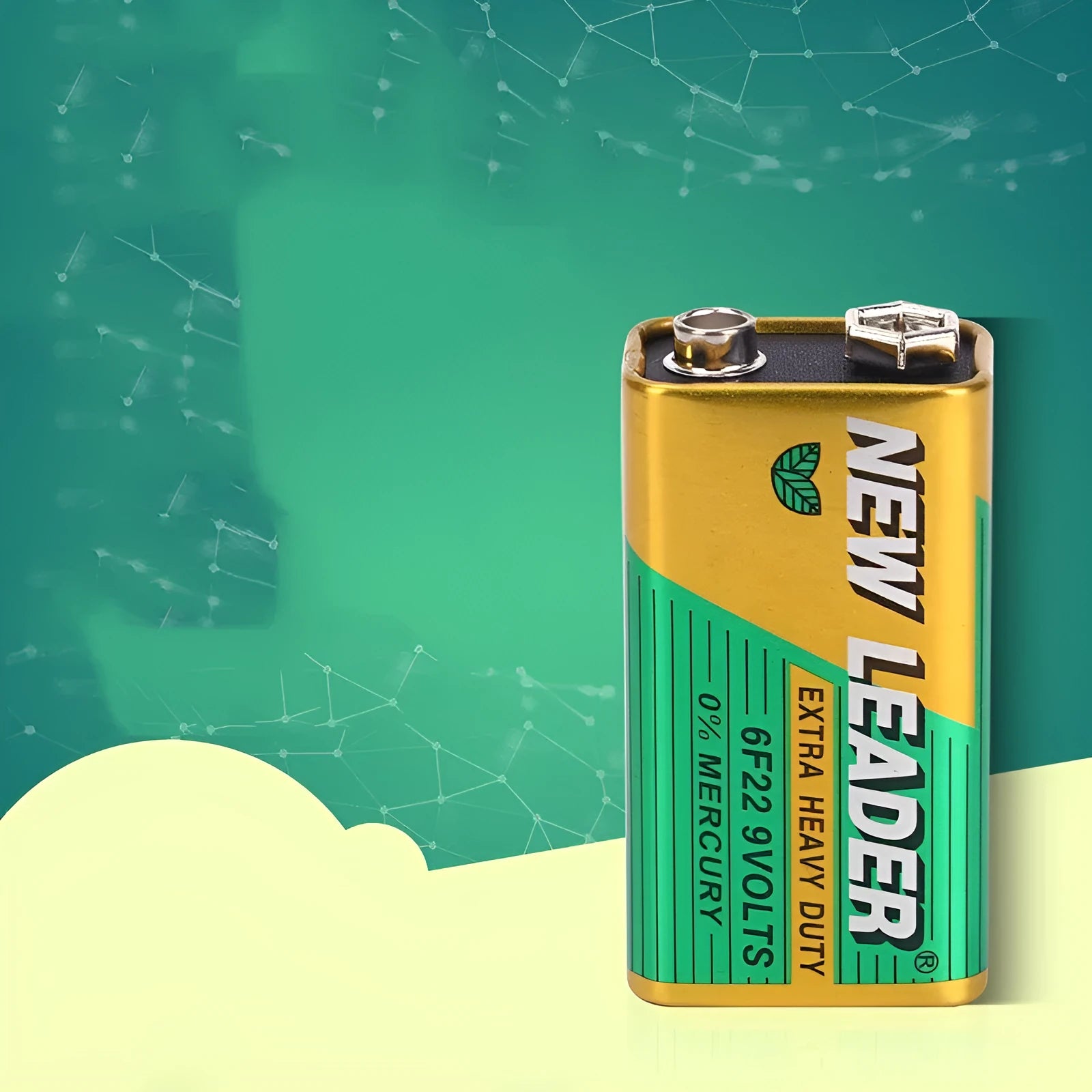 Xinlida 9V alkaline battery with 6F22 terminals for wireless microphones and multimeters