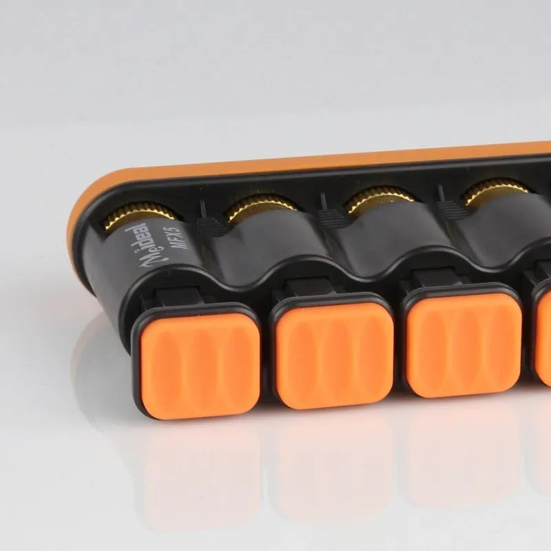 Grey and orange silicone finger trainer for hand strength development