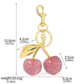 Zinc alloy three-dimensional cherry design key ring pendant for bags and keychains