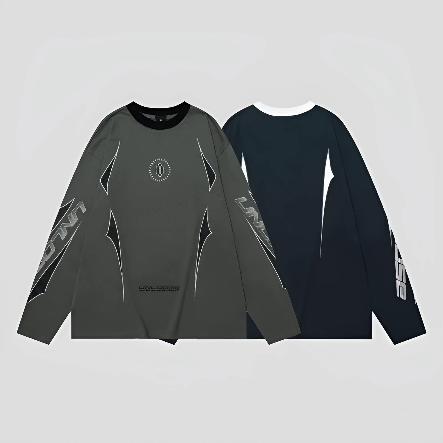 Men's oversized grey cotton sweatshirt with drop shoulders and letter pattern print