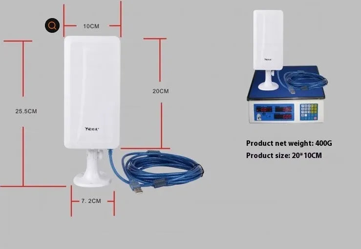 White high power USB wireless network card for desktop PC wifi connectivity