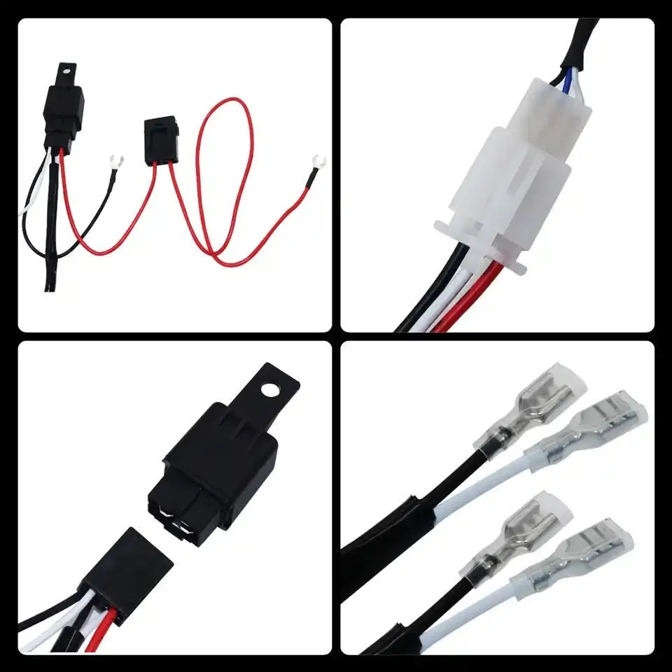 Silicone automotive wiring harness with 2 metre cable for LED roof spotlight installation