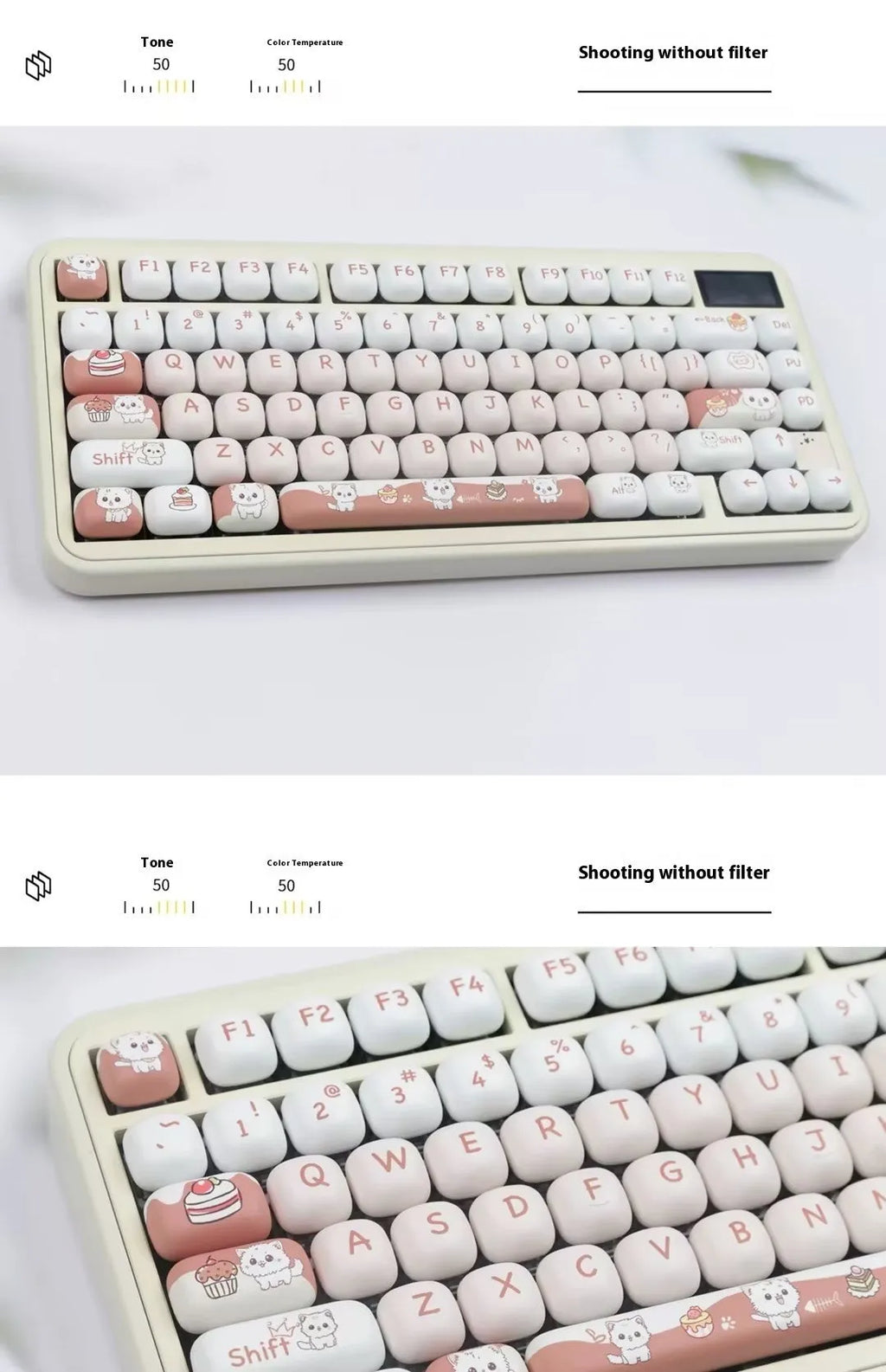 Dessert cat sublimation printed mechanical keyboard key cap with cartoon MOG artwork