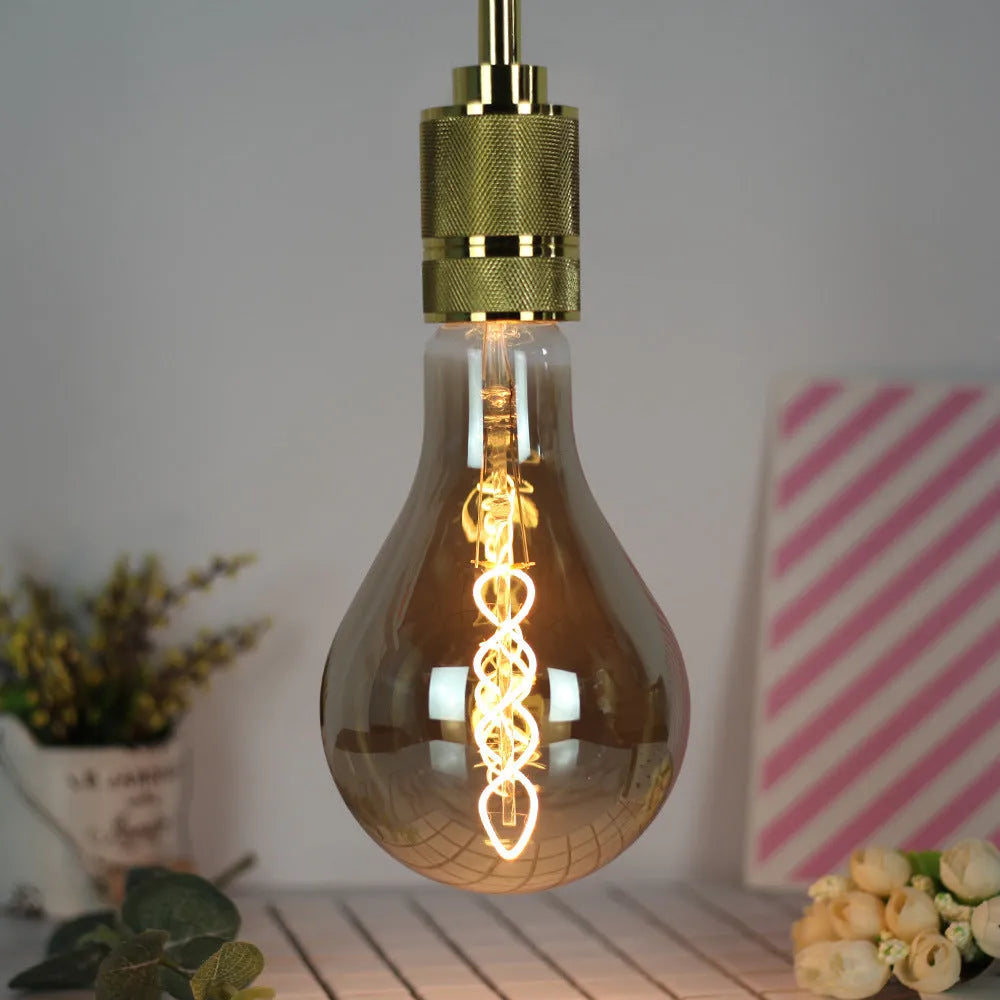 Double helix golden LED soft light strip measuring 110mm by 200mm