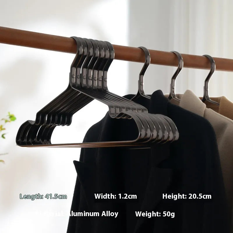 Elegant black non-slip anti-rust clothes hanger on a white background.