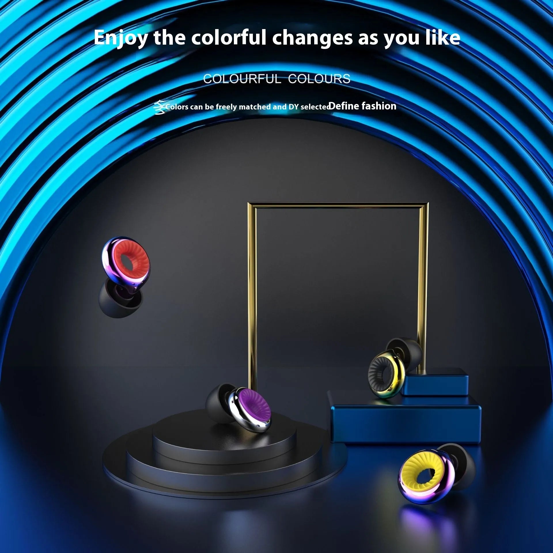 Noise reduction sleep earplugs in gold, silver, transparent, purple and rose gold colours with storage box.