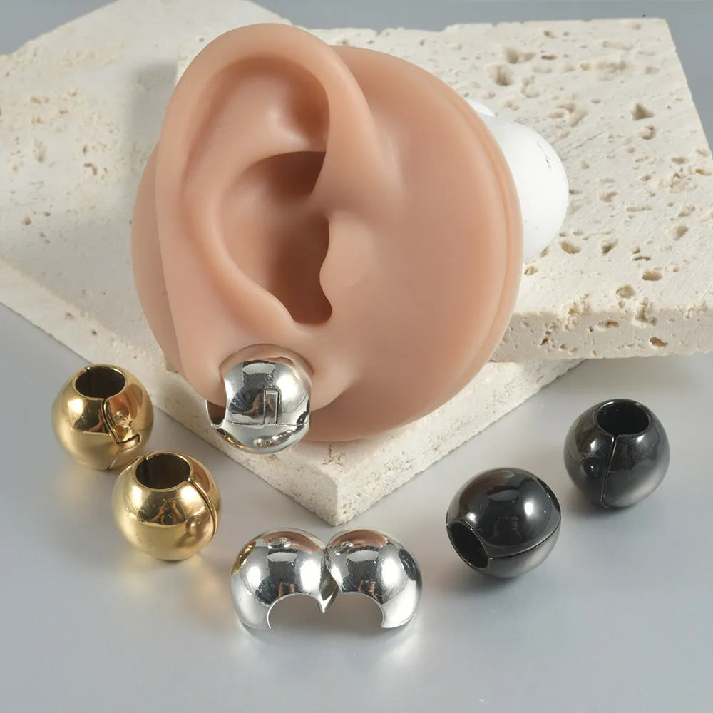 Stainless steel hollow skull Buddha earrings in four electroplated colour options