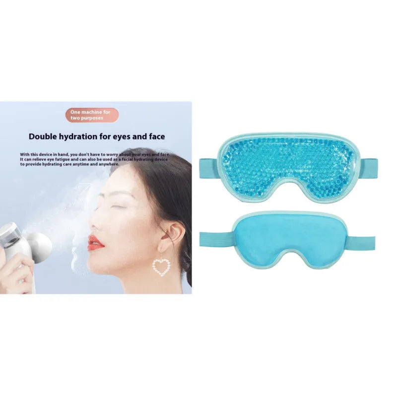 White portable rechargeable eye compress device with included eye mask and charging cable