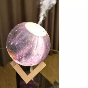 Lunar-shaped humidifier night light with spherical design and LED illumination