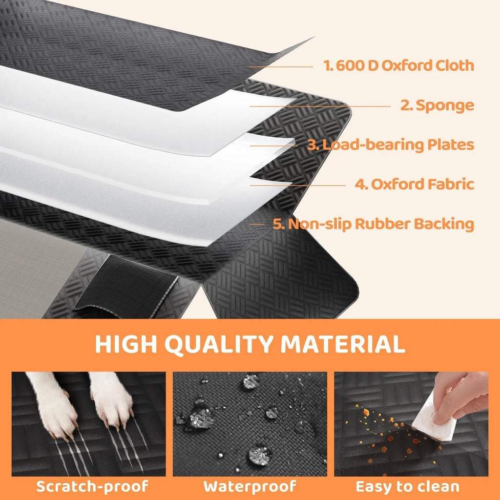 Black cloth car pet mat for dogs, rear seat cover supplied as one car pet mat