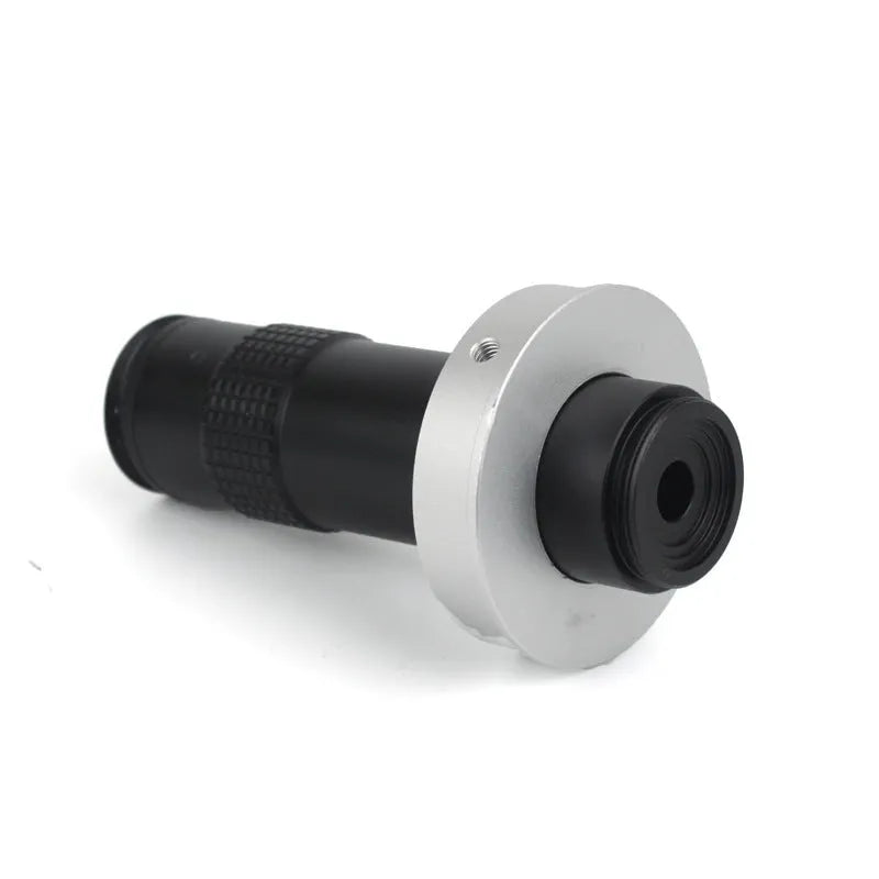 Black industrial inspection camera monocular lens with adjustable 0.1-1.3x magnification