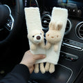 Lamb wool car seat belt shoulder protector with cartoon bear design