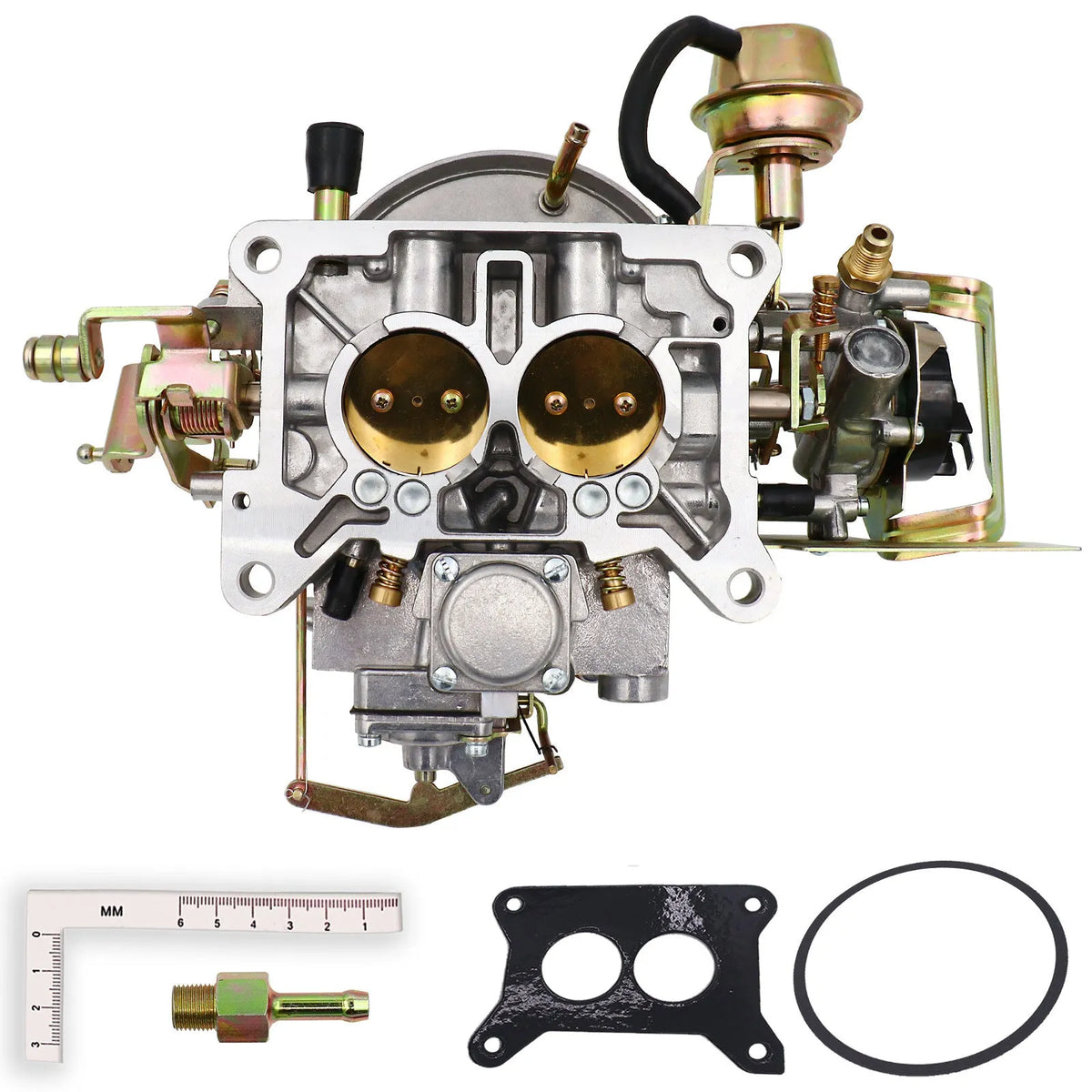 Metal automotive carburetor with downward, horizontal, or upward suction structure, single unit