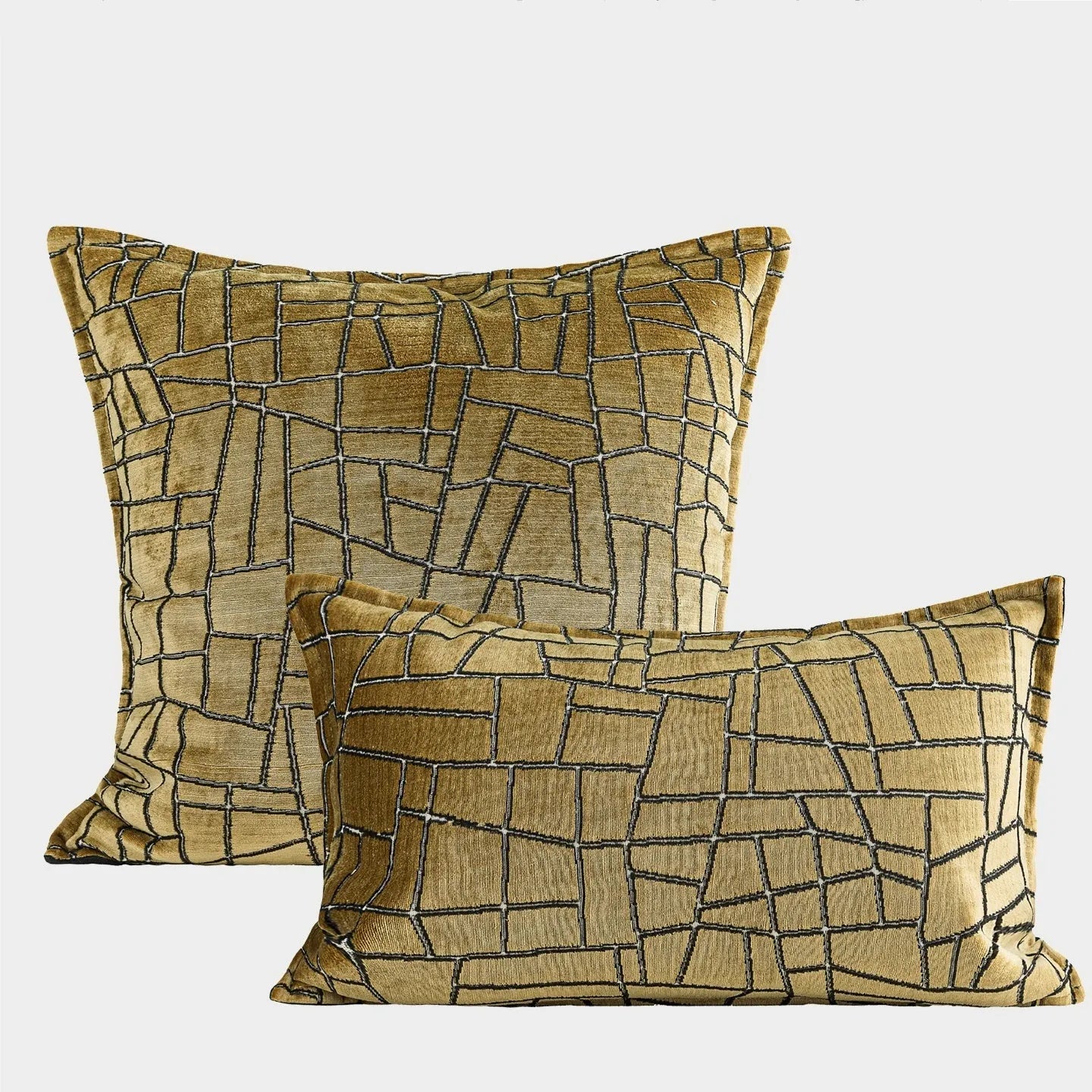 Tuhao gold geometric abstract pattern decorative cushion in square and rectangular sizes
