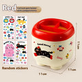 Cartoon-style red and brown plastic desktop storage organiser with grid compartments and 2L capacity.