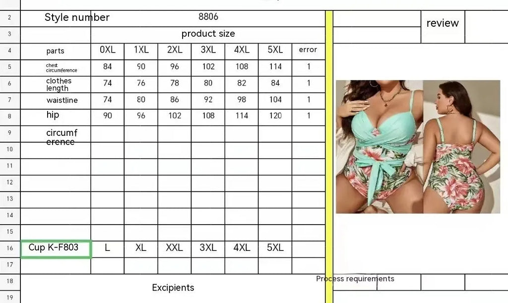 Plus size women's one-piece swimsuit with lace-up front and nylon hard bag chest in leopard print.
