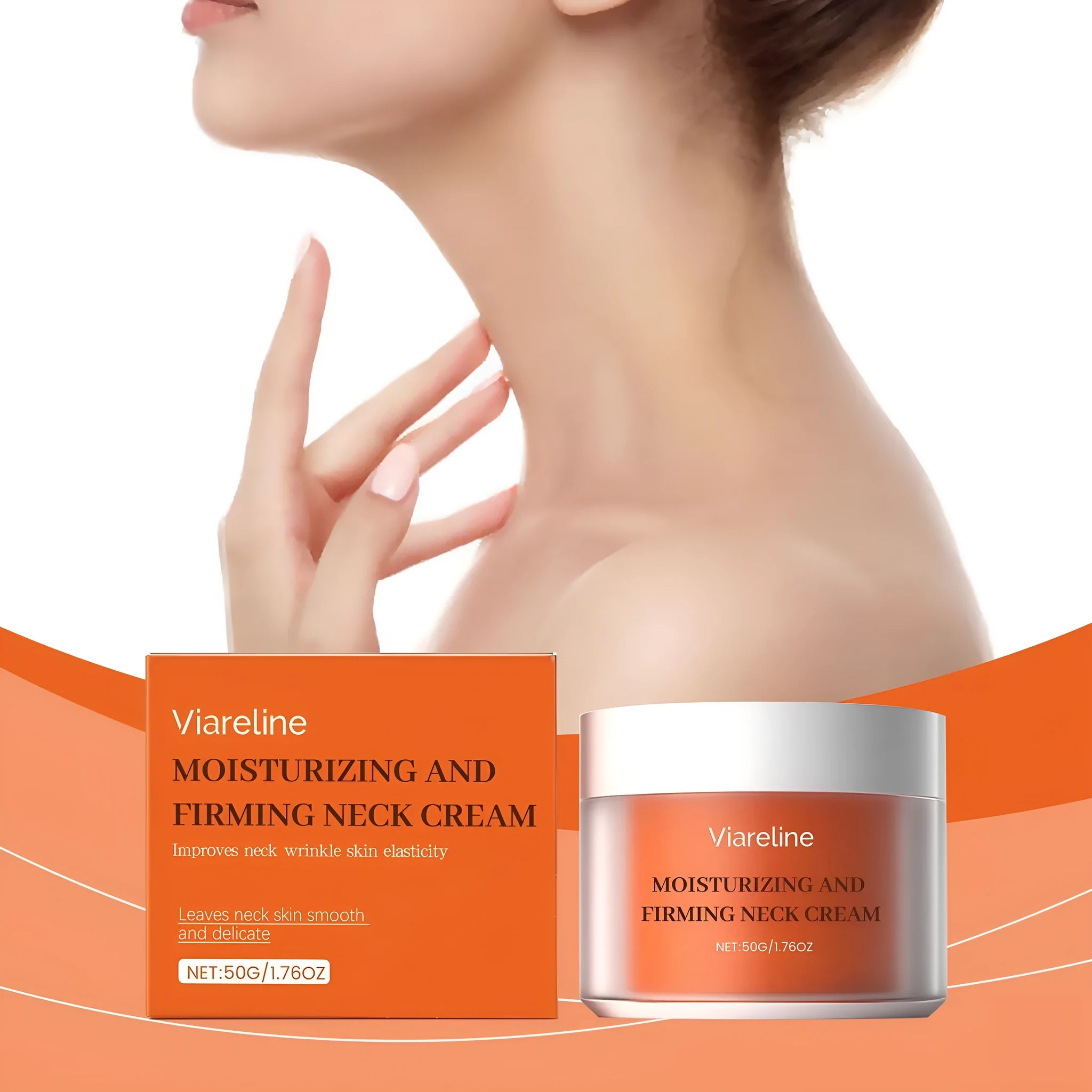 50g neck moisturising cream in compact packaging for contour skin care