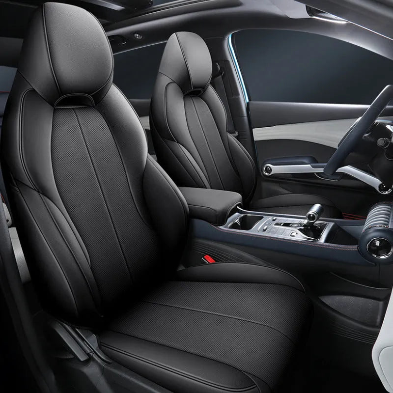 BYD Yuan PLUS car seat cushion cover in green colour showing tailored fit