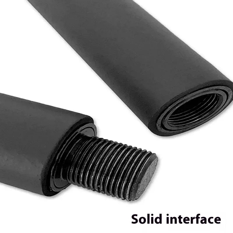 Two-segment push-and-pull fitness resistance rod with pulling rope mechanism for training exercises